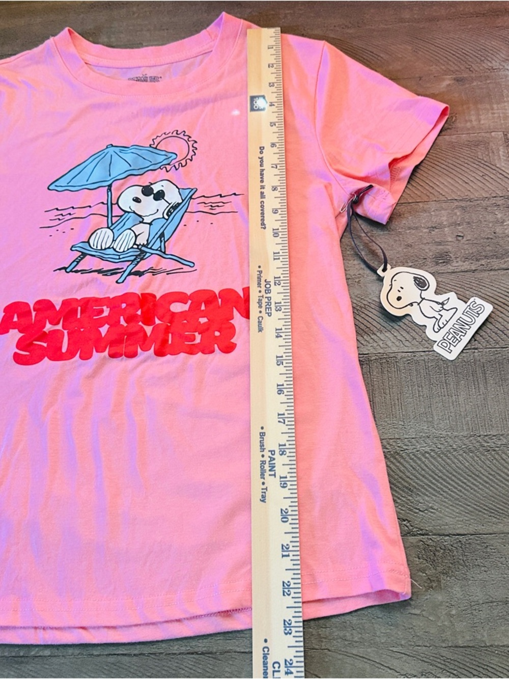 NWT Peanuts Snoopy American Summer T-Shirt Women’s Pink Graphic Tee Small - Picture 6 of 7